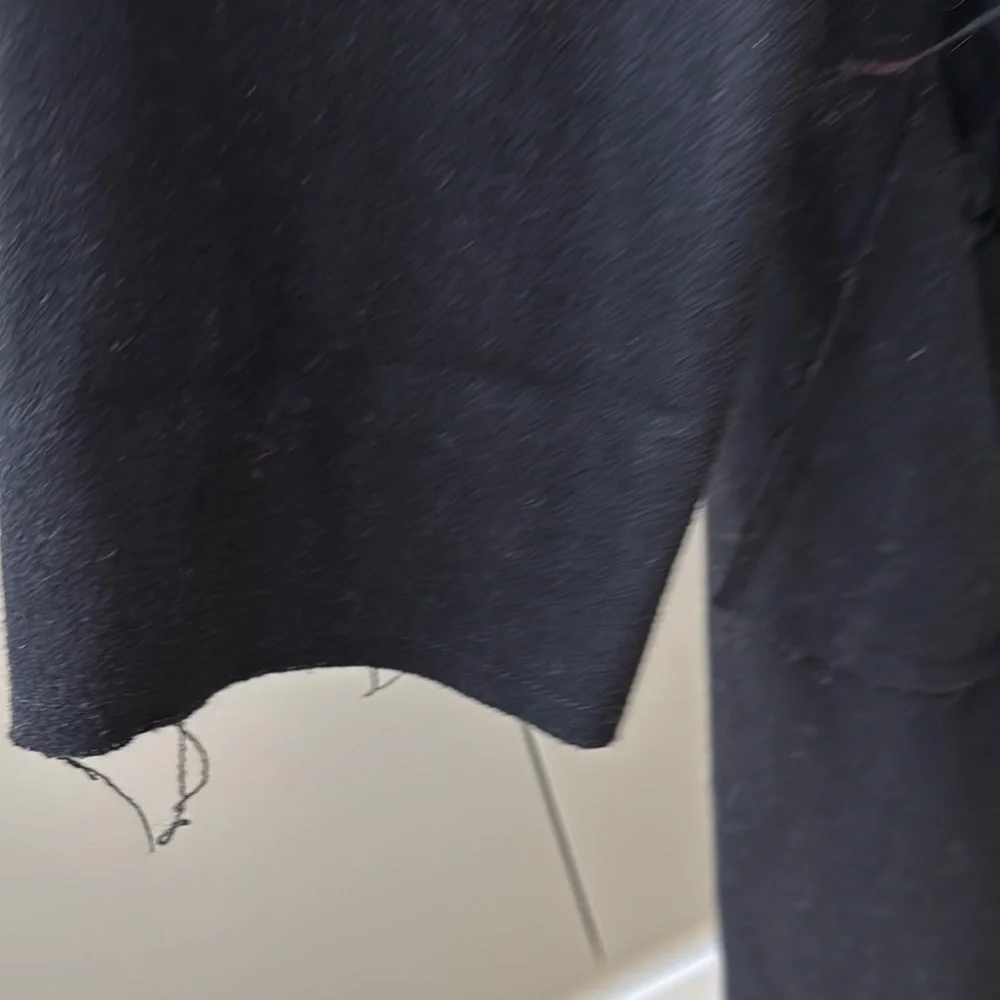 Urban Renewal Vintage Fabric Black Trench Coat Longline Style - Picture 7 of 14